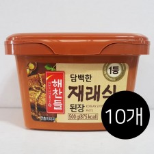 해찬들)재래식 된장 500g 사각 x 10개 한식메주