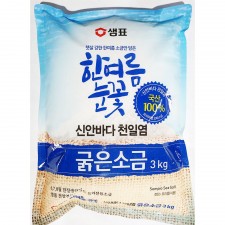 한여름 눈꽃 굵은 소금 샘표 3kg 신안 바다 천일염