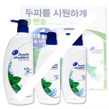 헤드앤숄더 헤어케어 쿨 맨솔 3종 세트 샴푸3 1950ml